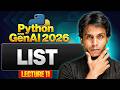 List | Python for Gen AI 2026 | Lecture 11