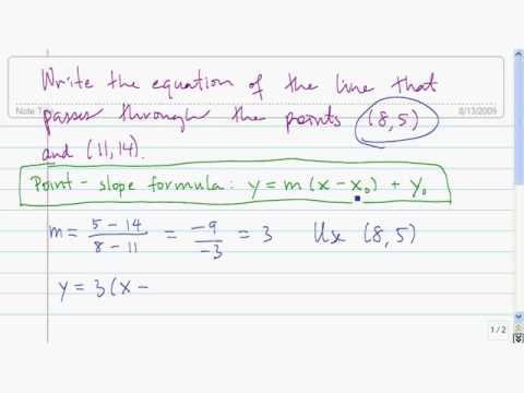 write the equation of a line given two points - YouTube