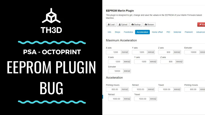 OLD VIDEO - Update your Plugin - EZPi OctoPrint EEPROM Marlin Editor Plugin Bug - DISABLES ABL!