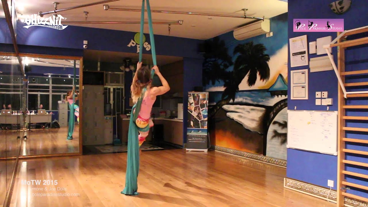 (How to Aerial Silks) Pole Paradise Studio Week 24 "Thigh lock"