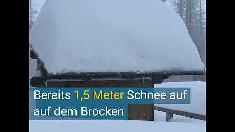 Extremer Schnee-Sturm (Blizzard) auf dem Brocken