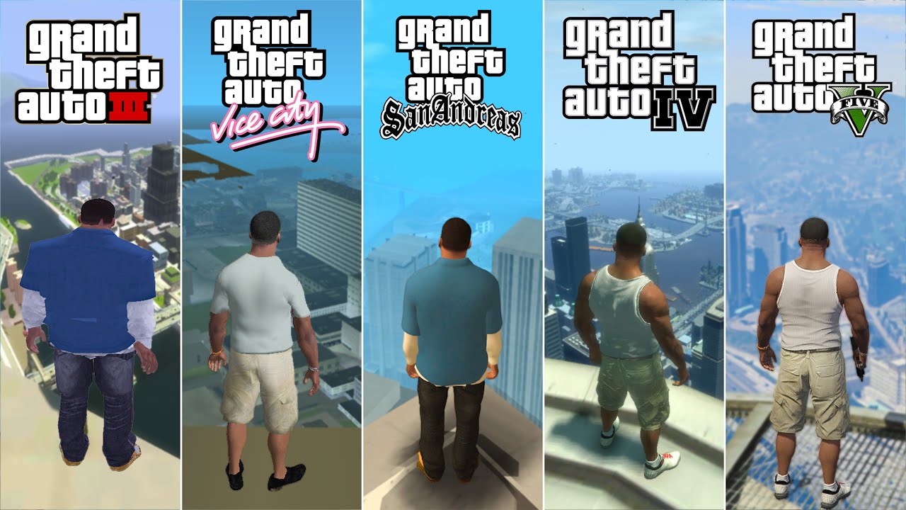 Франклин прыгает с самой высокой точки в каждой игре GTA (2001–2025)