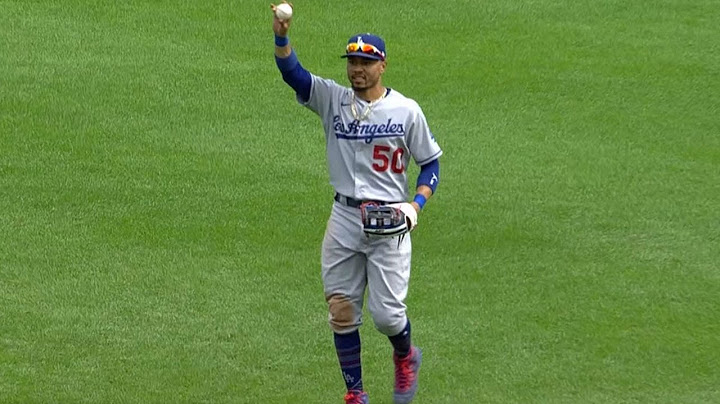 Good guy Mookie! Mookie Betts tracks downs ball, trades bat to get rookie's first hit from fan!