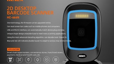 Henex HC-666N 2D/1D Desktop Platform Bar Code Scanner Wired Black Color Read Paper Scanner Barcode
