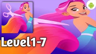 Hair Challenge - Gameplay android Waklthorugh - Tantangan Rambut Terpanjang Level1-7 Indonesia screenshot 3