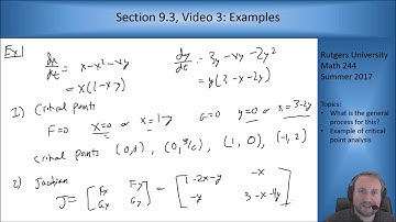 MATH 244: Section 9.3, Video 3: Examples of Locally Linear System Analysis