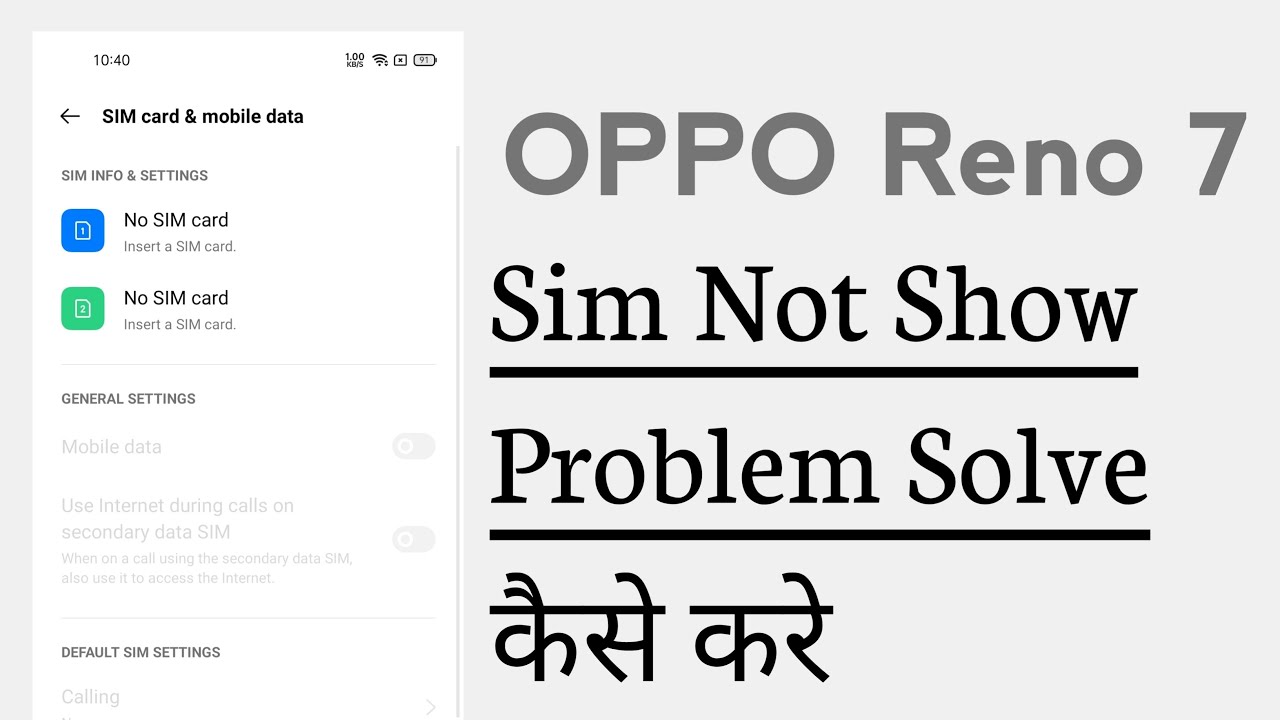 OPPO Reno 7 Sim Card Not Showing Problem Solve - YouTube