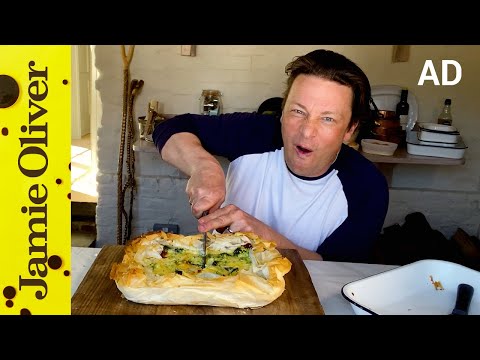 How To - assemble the spinach and feta filo pie from 30-Minute Meals. 