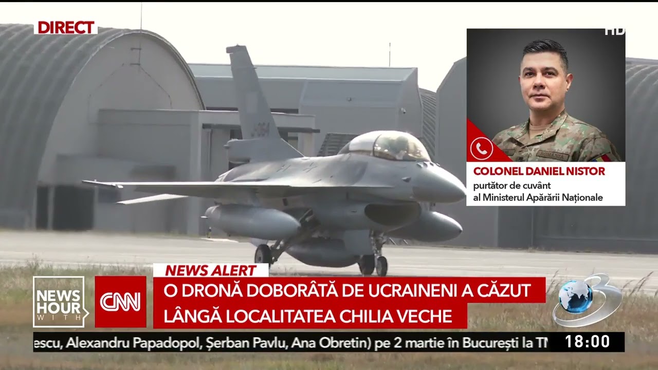 Avioane F-16 ridicate de la sol, dronele au ajuns și pe teritoriul României