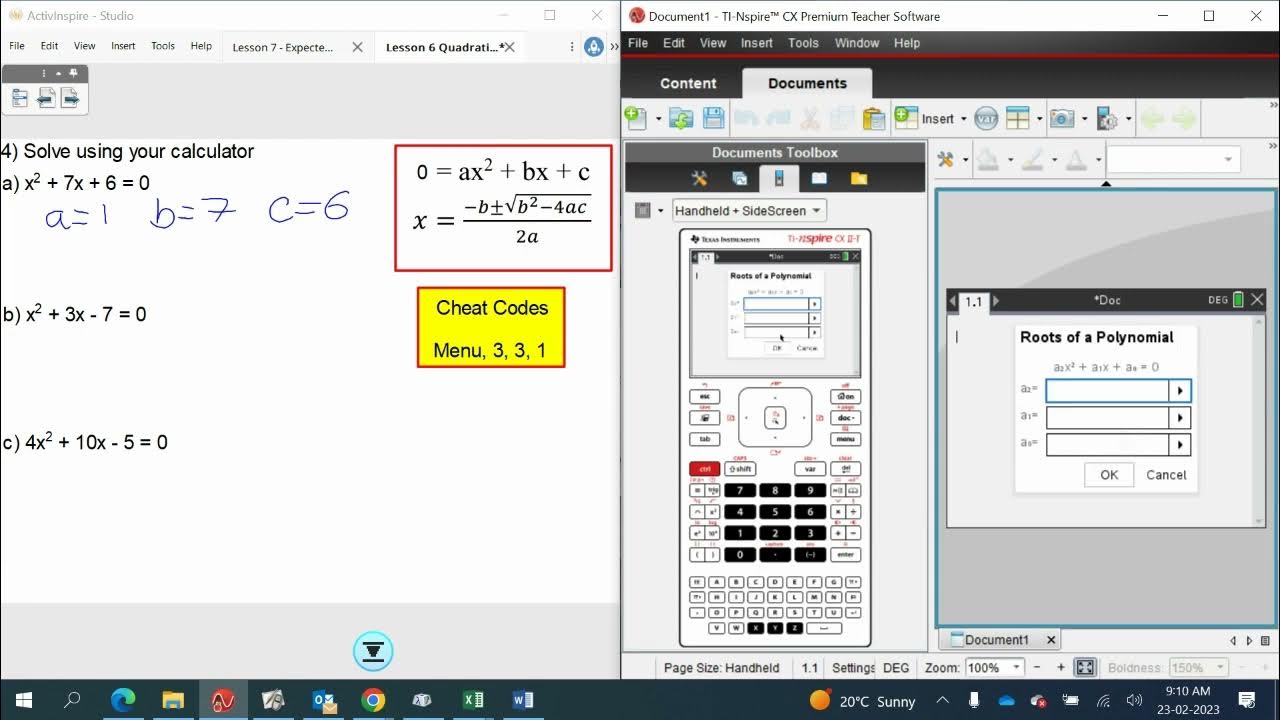 IM2 TInSPIRE Polynomial Root Solver YouTube