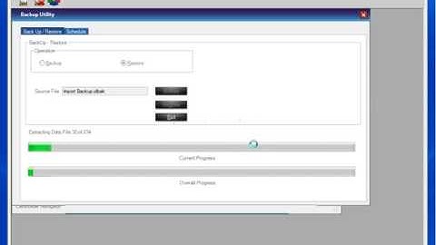 Using the data backup and restore utility
