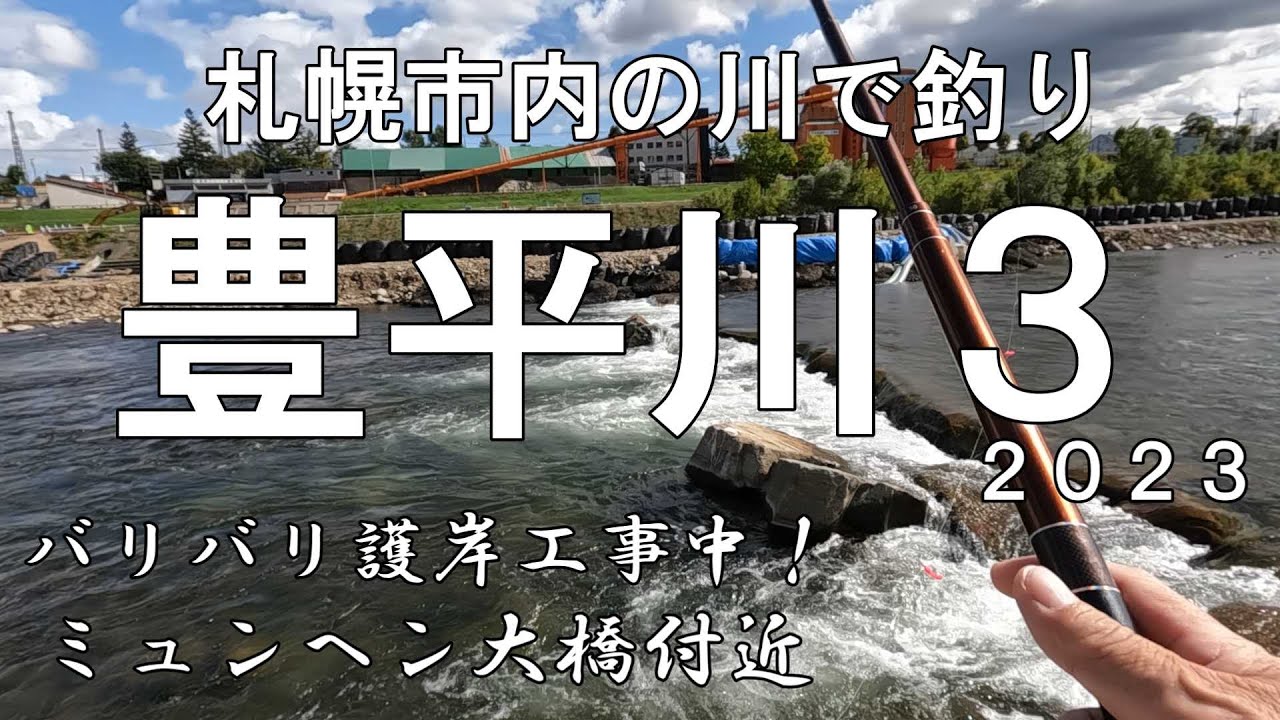 札幌市内の川で釣り　豊平川３ ２０２３　護岸工事がお休みの日にヤマメを狙う！