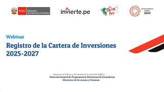 Registro de la cartera de inversiones 2025 – 2027