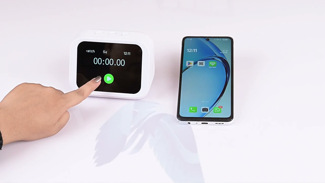 AI Voice Assistant Smart Digital Alarm Clock Bluetooth Speaker RGB Light Touch Weather