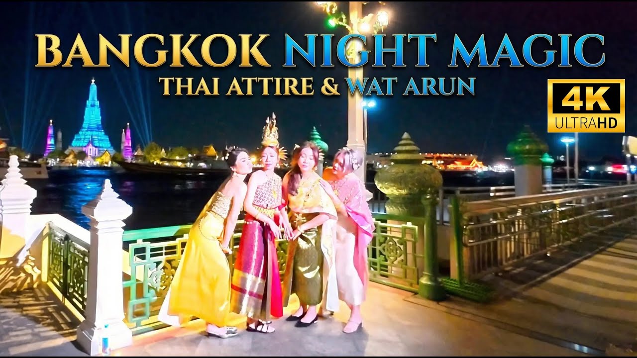 Wat Arun at Night | Relaxing Chao Phraya River Walk in Bangkok 🌙✨