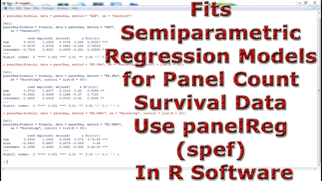 Fits Semiparametric Regression Models for Panel Count Survival Data Use ...