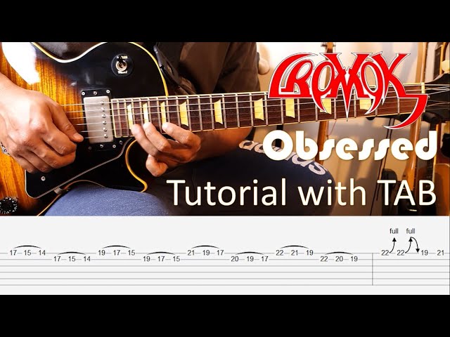 CROMOK - Obsessed - Guitar Intro & Solo Tutorial with TAB class=