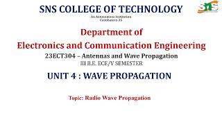 Radio Wave Propagation | Antennas & Wave Propagation | SNS Institutions