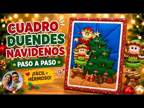 ☃️??Cómo Hacer un CUADRO NAVIDEÑO en Patchwork sin aguja 3D con Luces, Fácil ?☃️?
