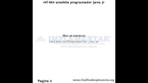 ref 884 analista programador java jr Fecha: 29 de julio de 2011