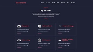 Responsive Personal Portfolio using HTML, CSS and jQuery |  Part - 3 (Service Section)