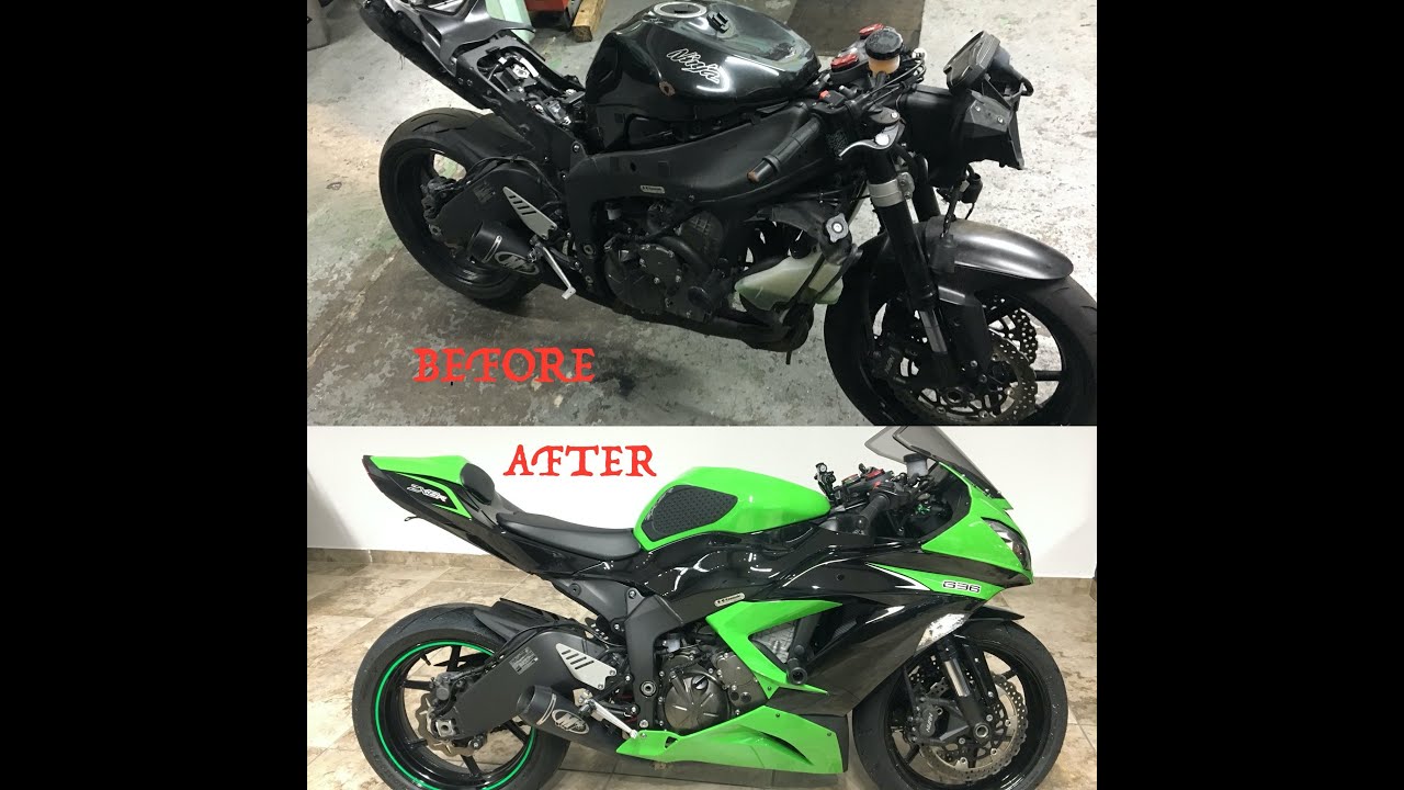 Rebuilding a Wrecked Crashed 2013 Kawasaki Ninja 636 YouTube