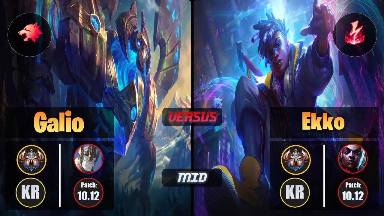 Challenger GALIO [Predator] (Mid) VS  EKKO - Challenger KR Patch 10.12