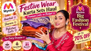 *HUGE* MYNTRA SALE HAUL 💕Premium Festive KURTA SET on Budget for every Occasion | Anarkali,Sharara screenshot 1