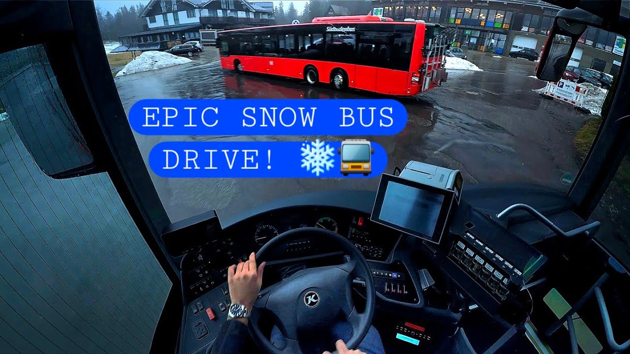 Bus driving POV on Snow Road |  Rainy Road |Germany  Public transport #bus #youtube