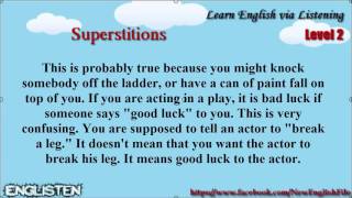 Learn English via Listening Level 2 Unit 16 Superstitions