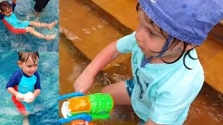 Fatih Selim Ve Yusuf Tatilde Çocuk Havuzunda Paw Patrol, Ve Pijamaskeli, Kedi Çocuk Yüzdürüyor.