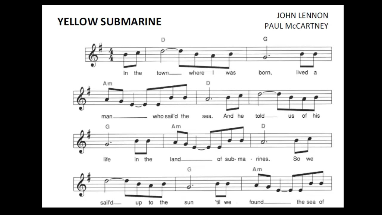 Yellow Submarine (song & backing track) - YouTube