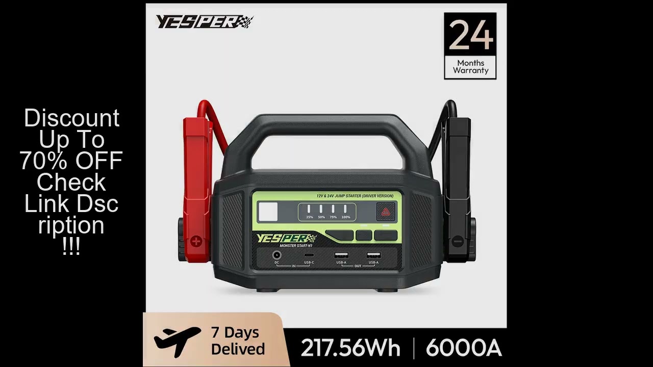 YESPER 24V Jump Car 6000A Peak Jump Starter For car Truck Portable Truck Battery Starting Device Ext