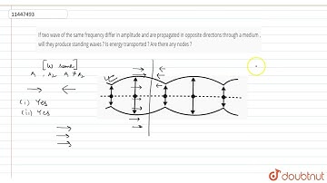 If two wave of the same frequency differ in amplitude and are propagated in opposite directions ...
