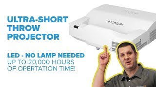 Hitachi LP-AW Ultra-Short Throw LED Projector - Up to 20,000 Hours of Lamp Life!