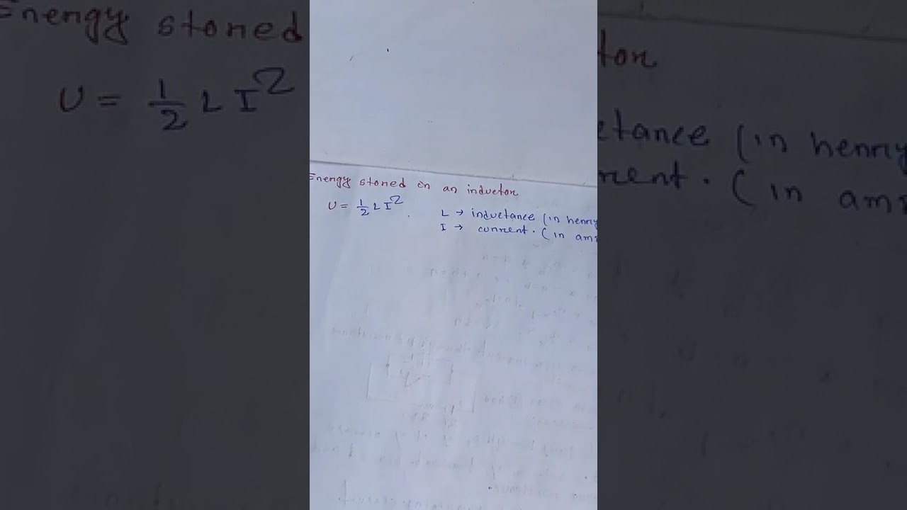 energy stored in an inductor। Inductance। class 12 physics। physics