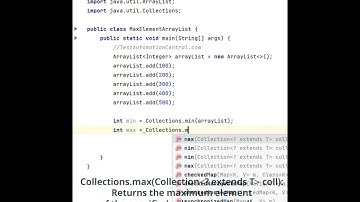 Java Program to Find the Maximum and Minimum Element in an ArrayList | Java Collections Q&A #java
