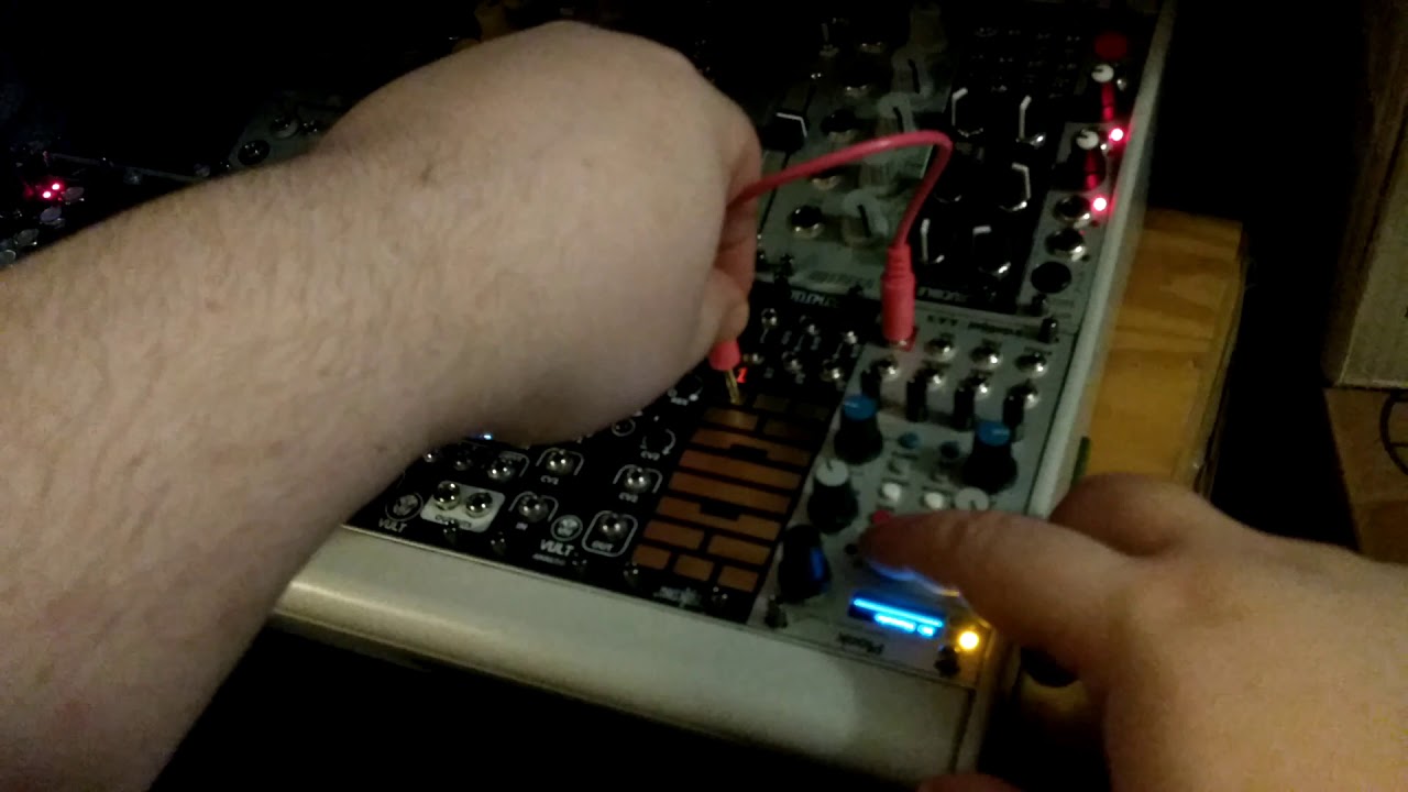 getting started playing Eurorack-- intellijel Plonk through Make Noise Teleplexer and Vult Vorg