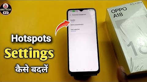 How To Change Hotspot password in Oppo A18 | Oppo A18 में Hotspot Data Limit कैसे लगाएं