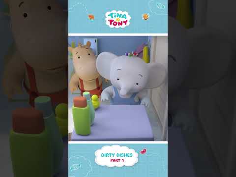 Cleaning the Kitchen Has Never Been So Fun! 🧼🤣 #shorts #tina&tony #cartoonsforkids #hooplakidztv