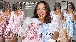 SHEIN DRESSES FOR SPRING \/\/ girly aesthetic, wedding season, shoes, \& discount code