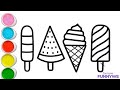 How to draw an ice cream for kids and toddlers | easy step by step |abcd