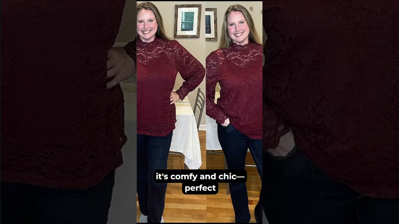 Womens Lace Tops Mesh Sheer Floral Long Sleeve  