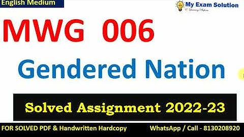 MWG 006 SOLVED ASSIGNMENT 2022-23 | English Medium  | IGNOU Solved Assignment 2022-23