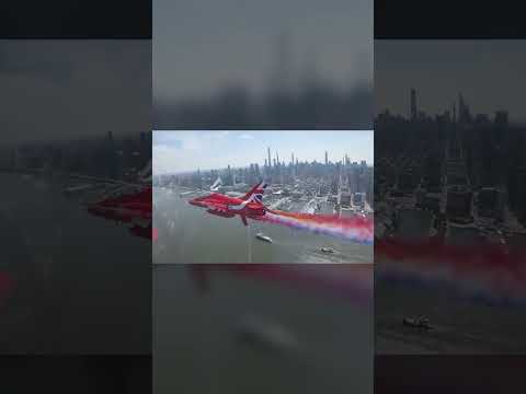 Look Inside Royal Air Force Jets as They Fly Over NY Harbor During 4th of July Celebration #shorts