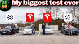 VW Id.7 vs Id.3 Pro S vs Tesla Model 3 SR Plus LFP