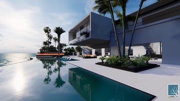 Lumion 10 Render Animation Large New Modern House w/ Infinity Pool