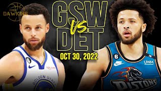 Golden State Warriors vs Detroit Pistons Full Game Highlights | Oct 30, 2022 | FreeDawkins