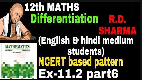 Differentiation class 12th maths|rd Sharma ex-11.2(part-6)|12 class maths