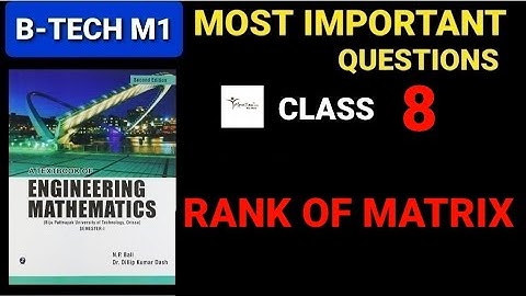 BTECH MATHS M1 RANK OF MATRIX | ENGINEERING MATHS |